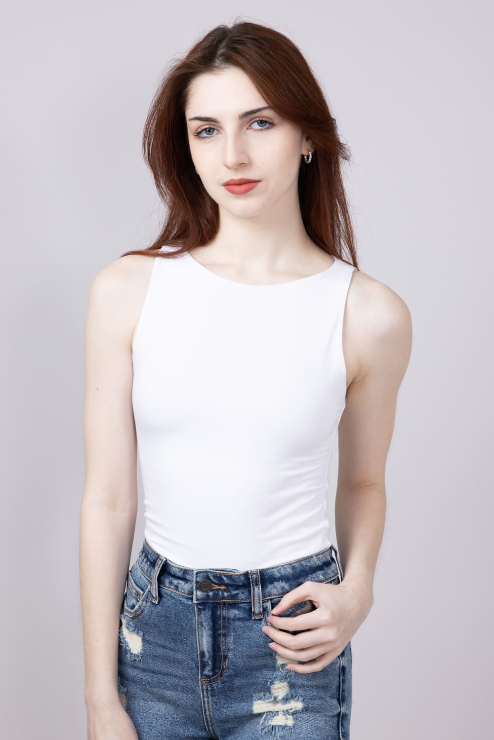 Be Cool Seamless Double Layer Knit Tank Top for Women in Off White | 18783-OFFWHITE - Image 4