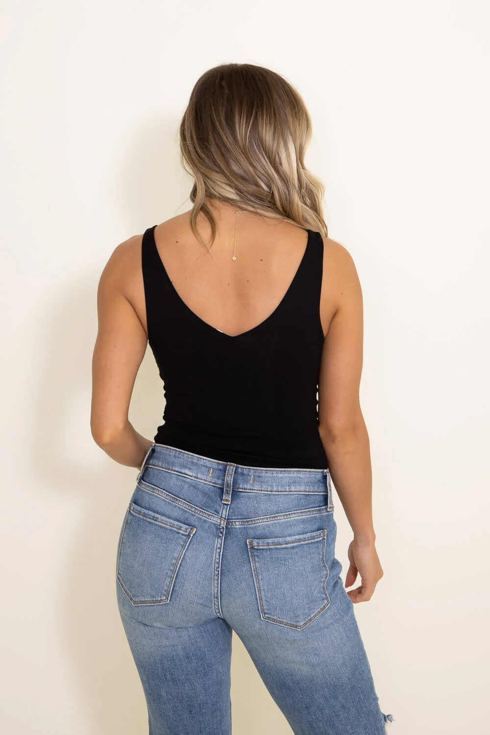Be Cool Seamless Double Layer Knit Basic Tank Top for Women in Black | 18363-BLACK - Image 3