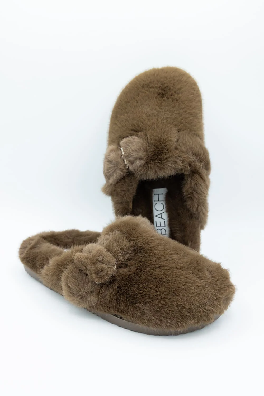 Beach by Matisse Portland Fuzzy Slippers for Women in Taupe | PORTLAND FUZZY-TAUPE - Image 2