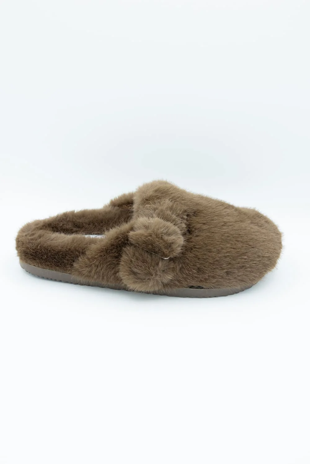 Beach by Matisse Portland Fuzzy Slippers for Women in Taupe | PORTLAND FUZZY-TAUPE - Image 3