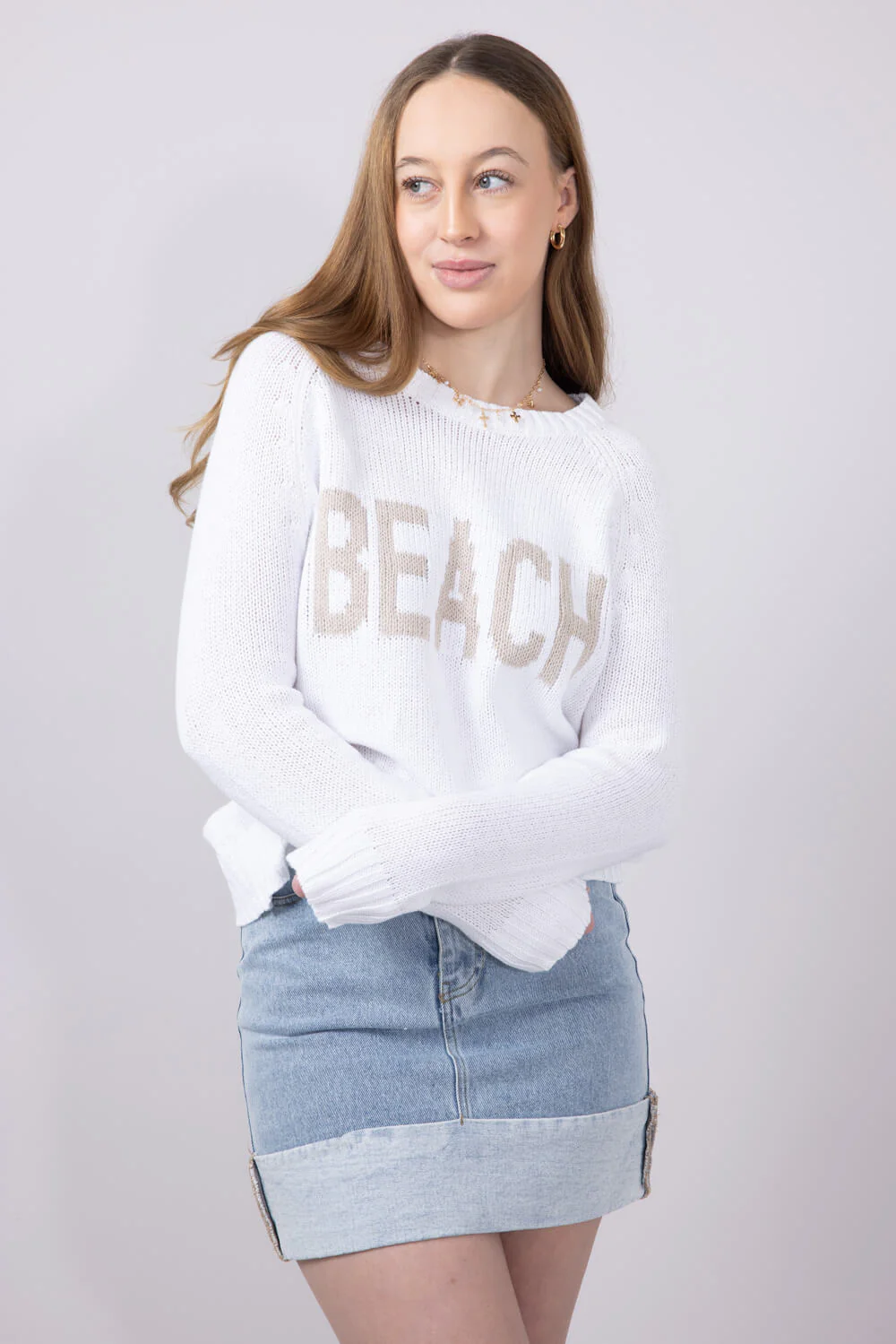 Beach Crewneck Sweater for Women - Image 3