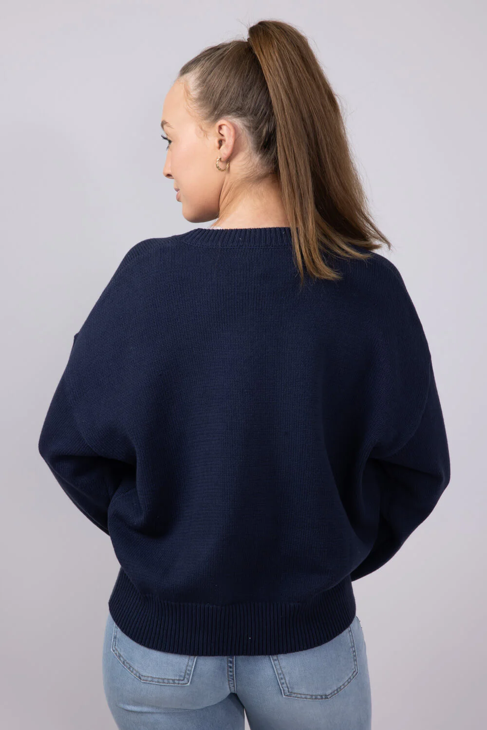 Bear Crewneck Sweater for Women in Navy | IWT5160-NAVY - Image 2