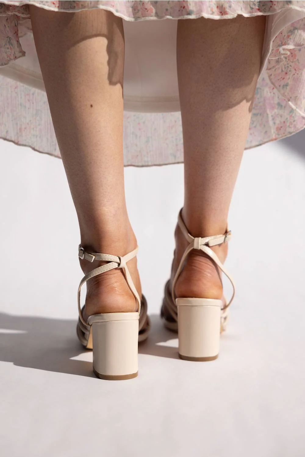 Berness Emmarie Strappy Block Heels for Women in Beige | ENMARIE-BEIGE - Image 3