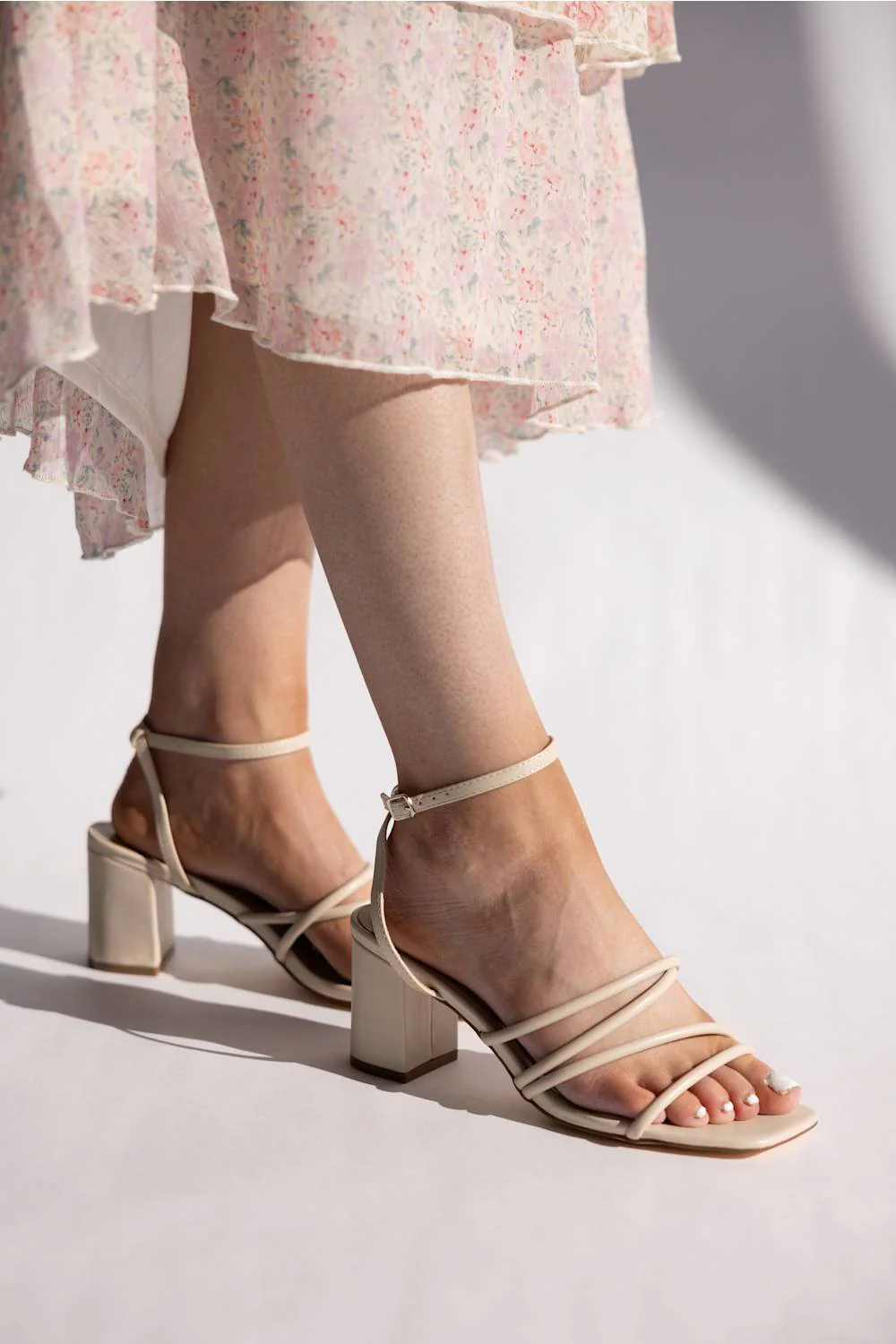 Berness Emmarie Strappy Block Heels for Women in Beige | ENMARIE-BEIGE - Image 4
