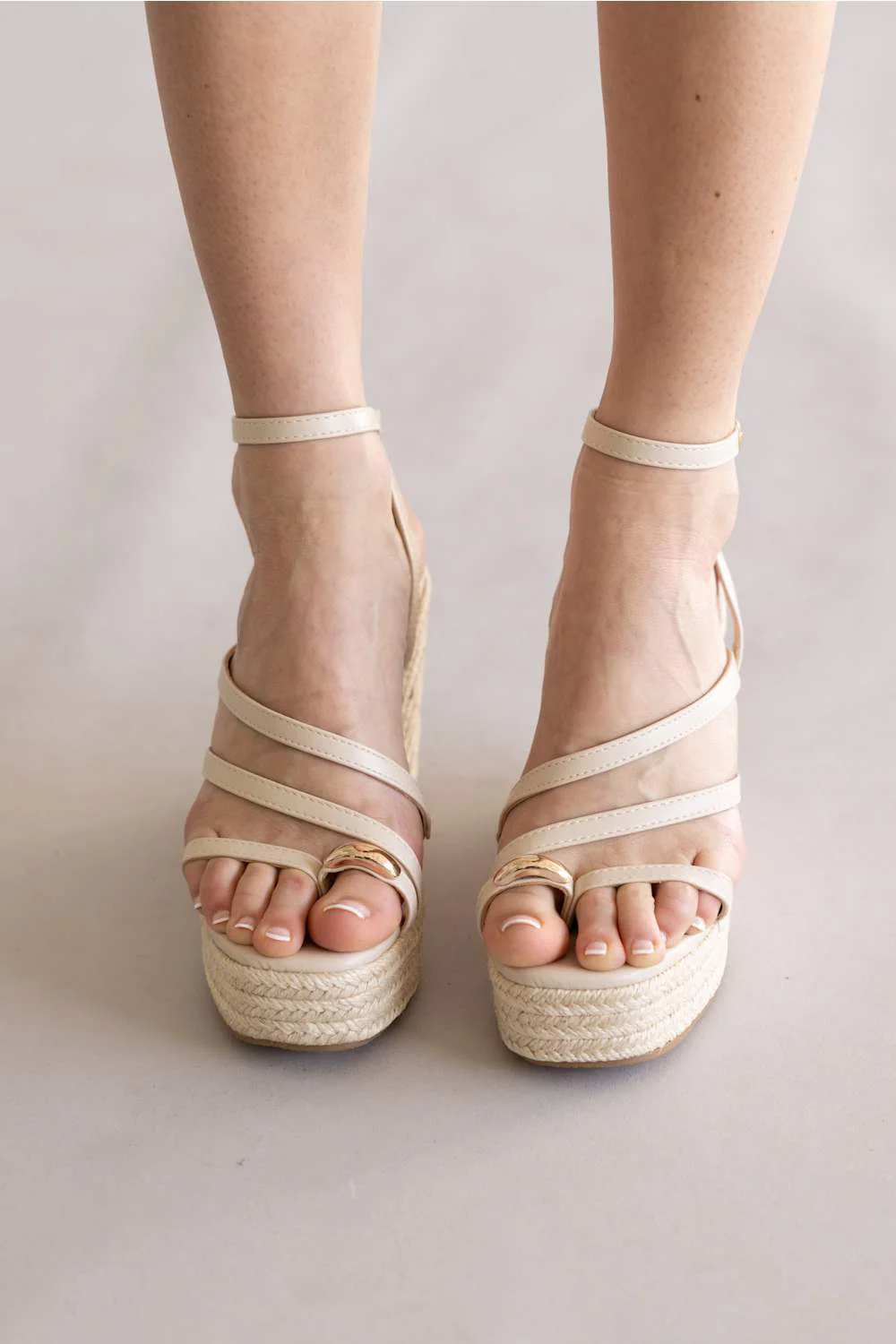 Berness Ralphine Toe Ring Espadrille Wedges for Women in Beige | RALPHINE-BEIGE - Image 3