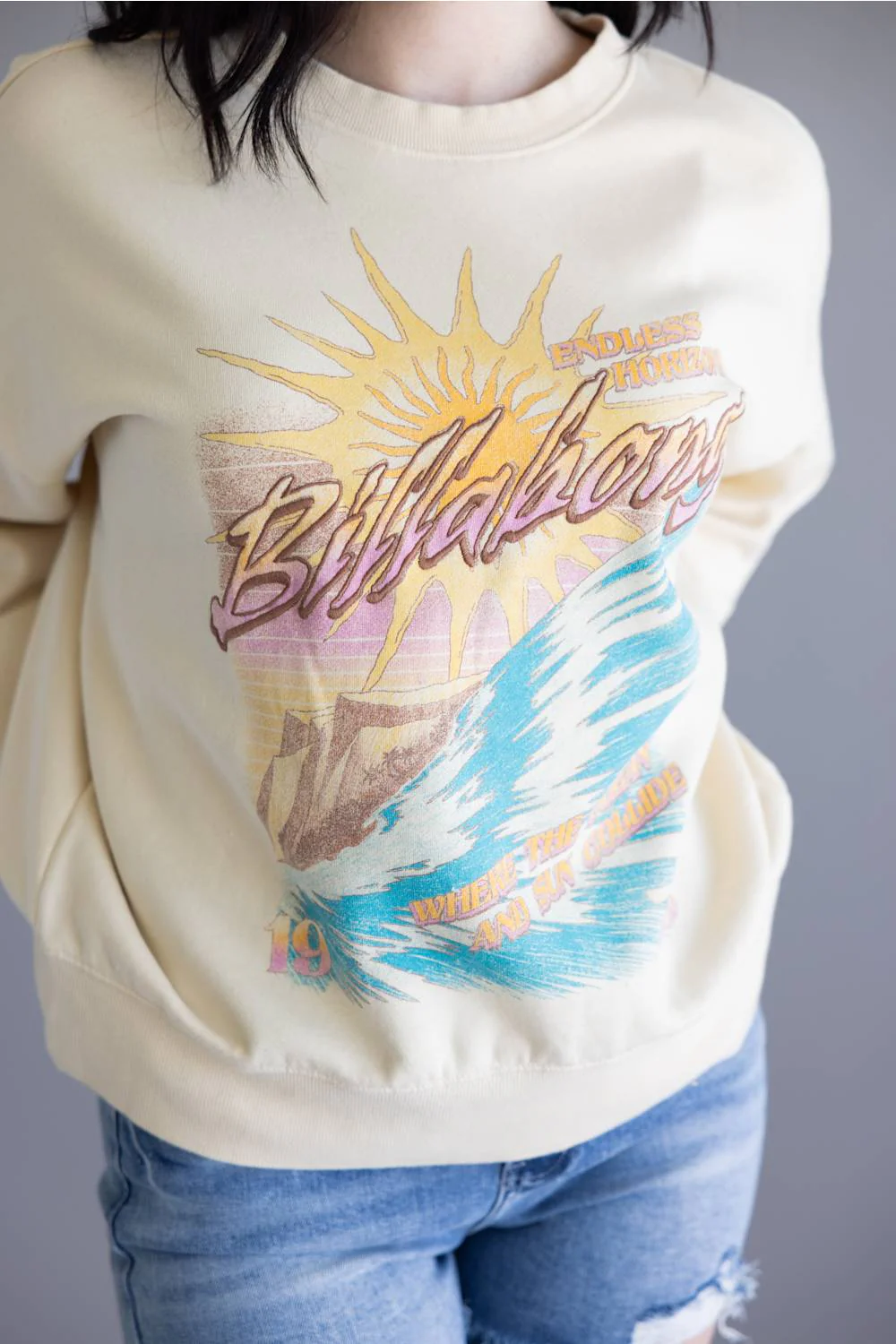 Billabong Echo Sweatshirt for Women in White Cap | BL000214W-WCP - Image 3