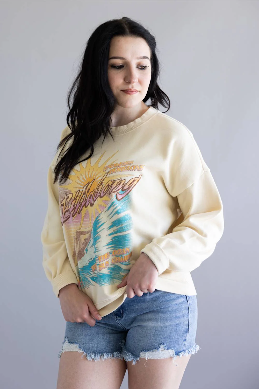Billabong Echo Sweatshirt for Women in White Cap | BL000214W-WCP - Image 6