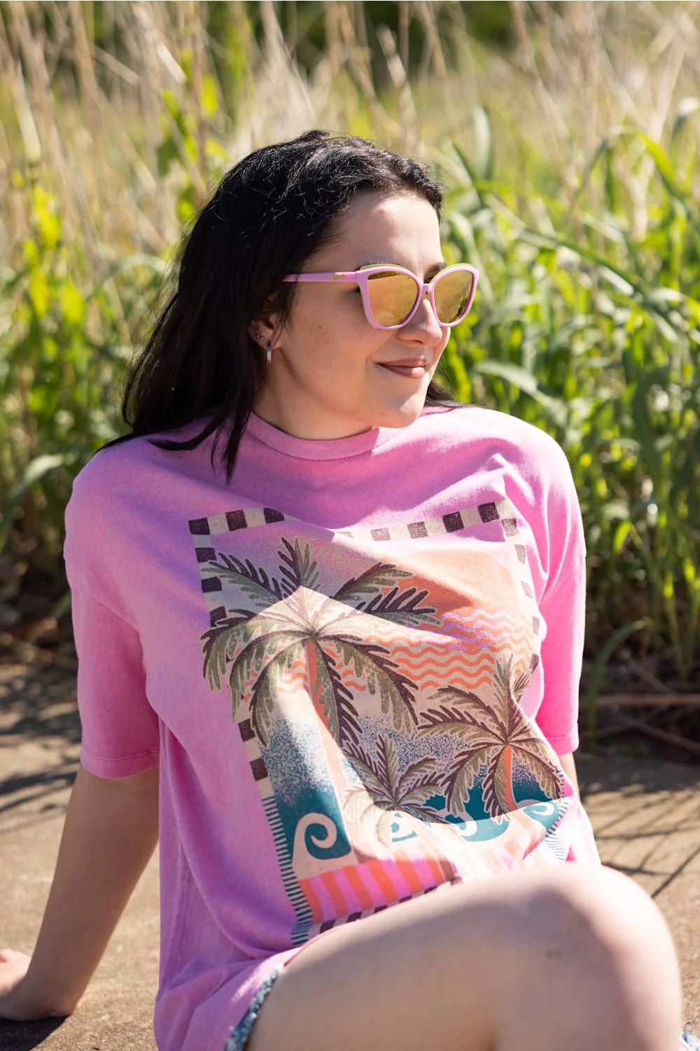Billabong Feel The Heat Graphic T-Shirt for Women in Party Pink | BL000522W-PYP - Image 2