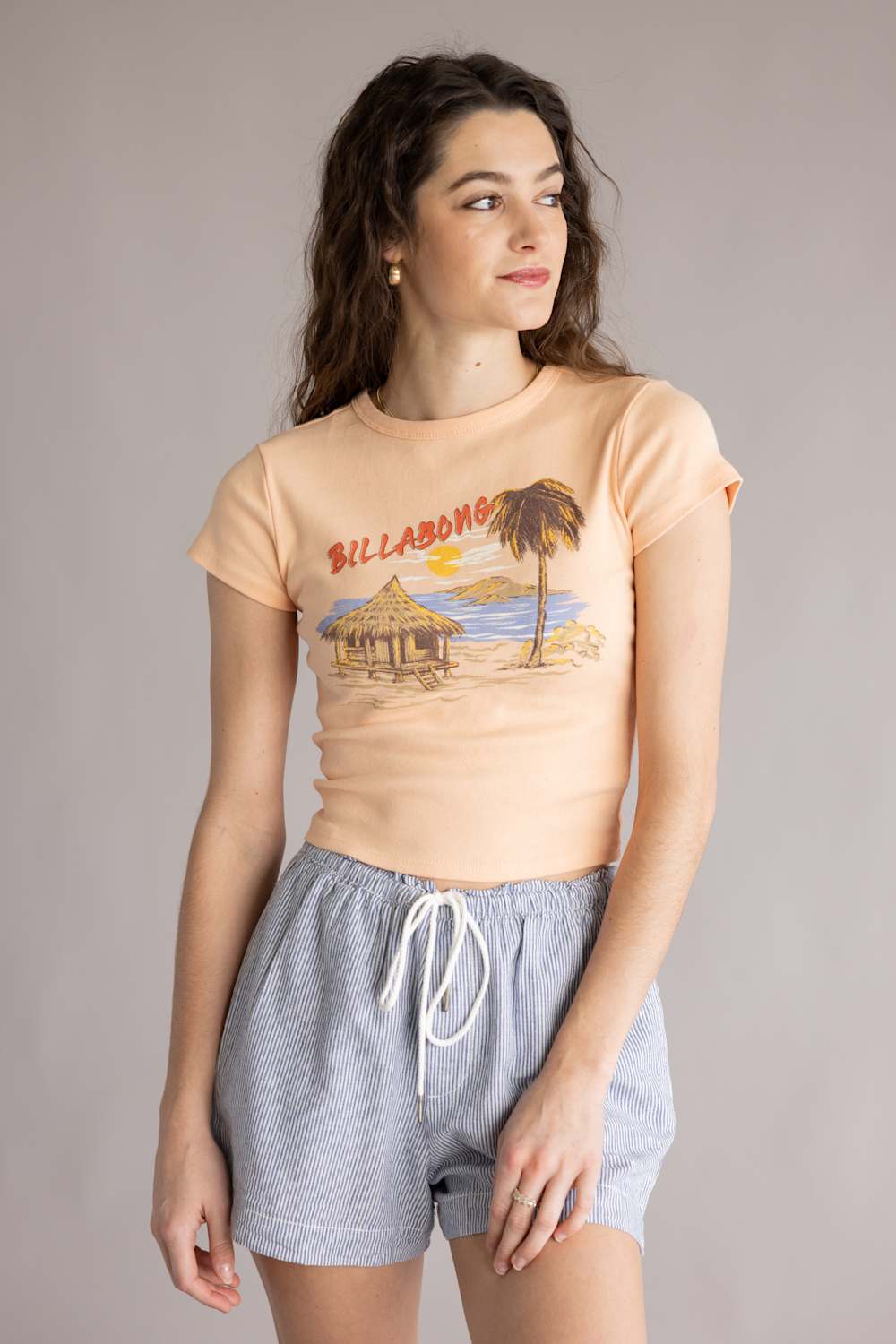 Billabong For The View T-Shirt for Women in Light Peach | 24B351601-LPC1 - Image 3