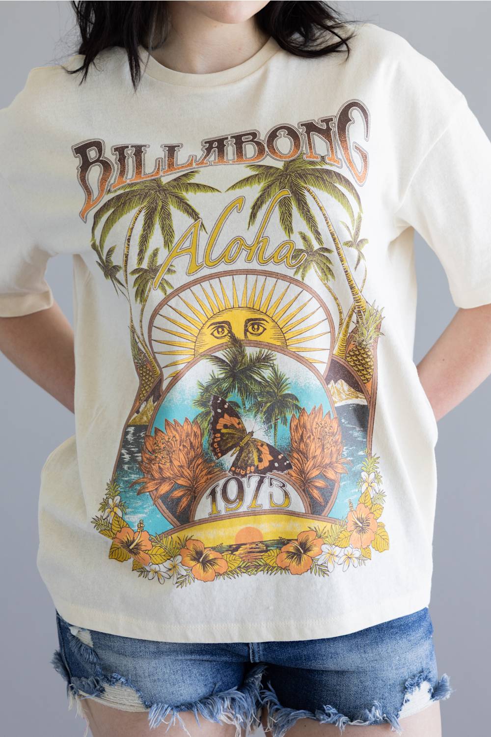 Billabong Forever Dawn Graphic T-Shirt for Women in White Cap | BL000524W-WCP - Image 3