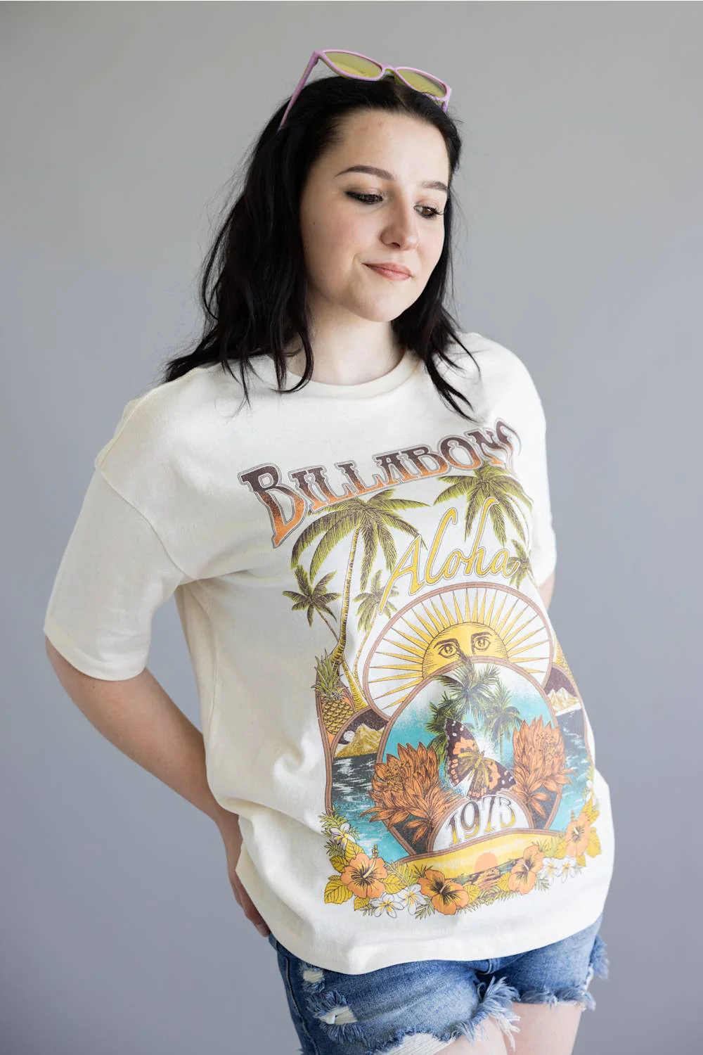 Billabong Forever Dawn Graphic T-Shirt for Women in White Cap | BL000524W-WCP - Image 5