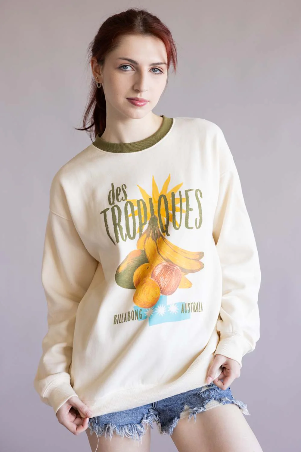 Billabong Freshest Things Sweatshirt for Women in White Cap | 24B461601-WCP - Image 5