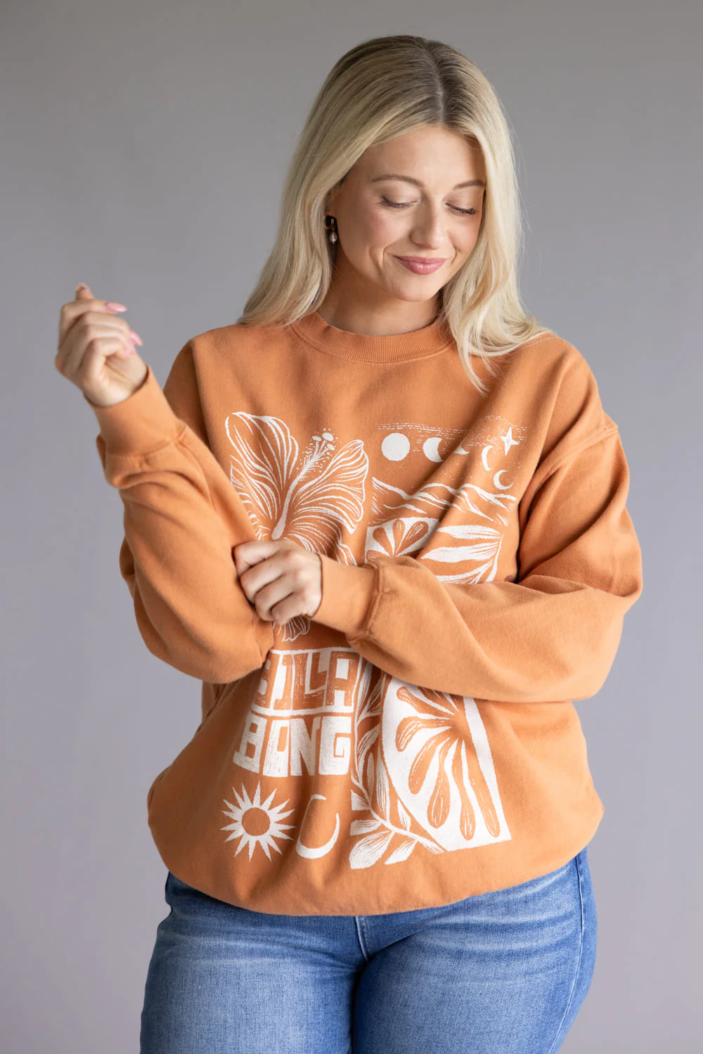 Billabong Ride In Crew Sweatshirt for Women in Orange | BL001578W-SBN - Image 2