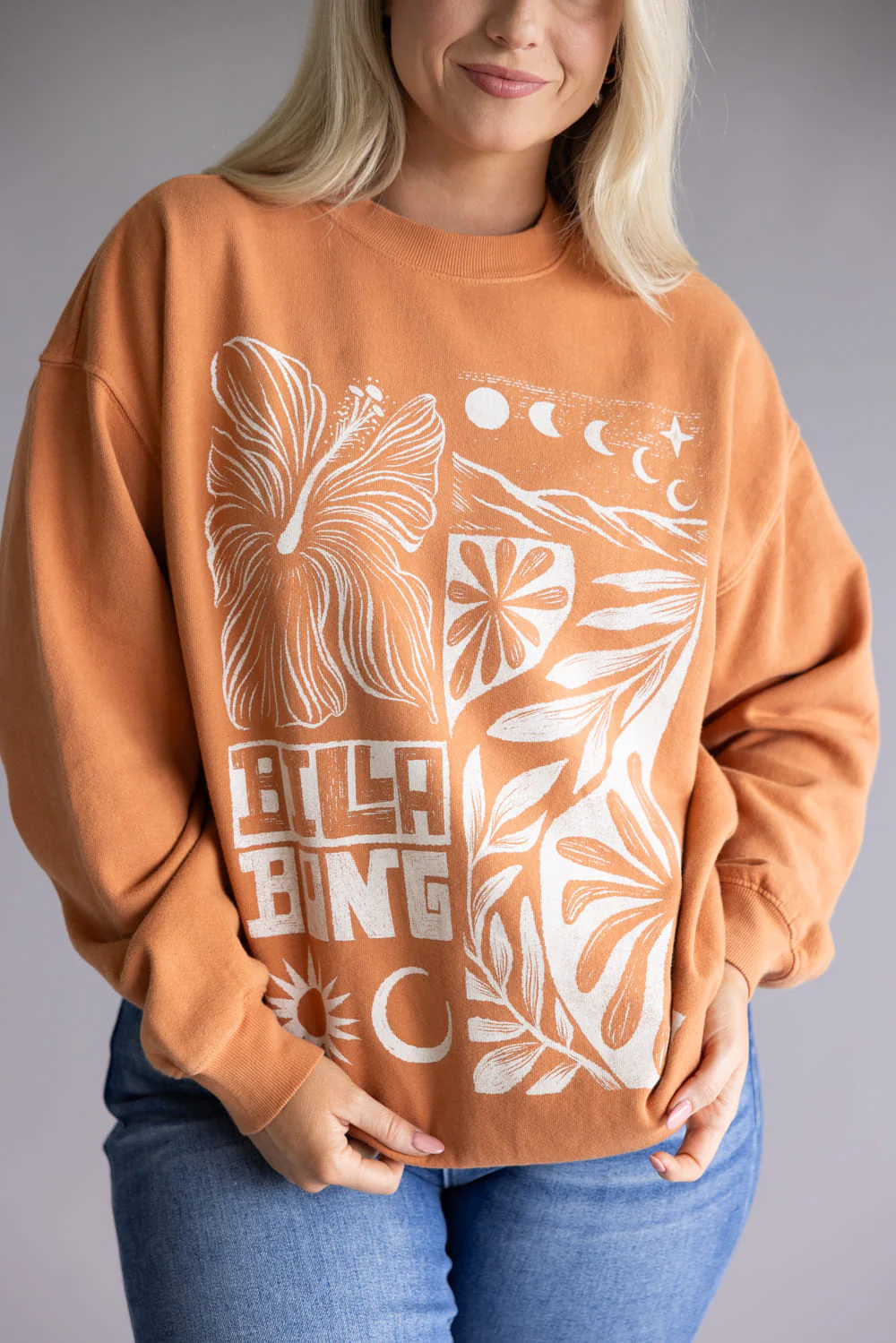 Billabong Ride In Crew Sweatshirt for Women in Orange | BL001578W-SBN - Image 3