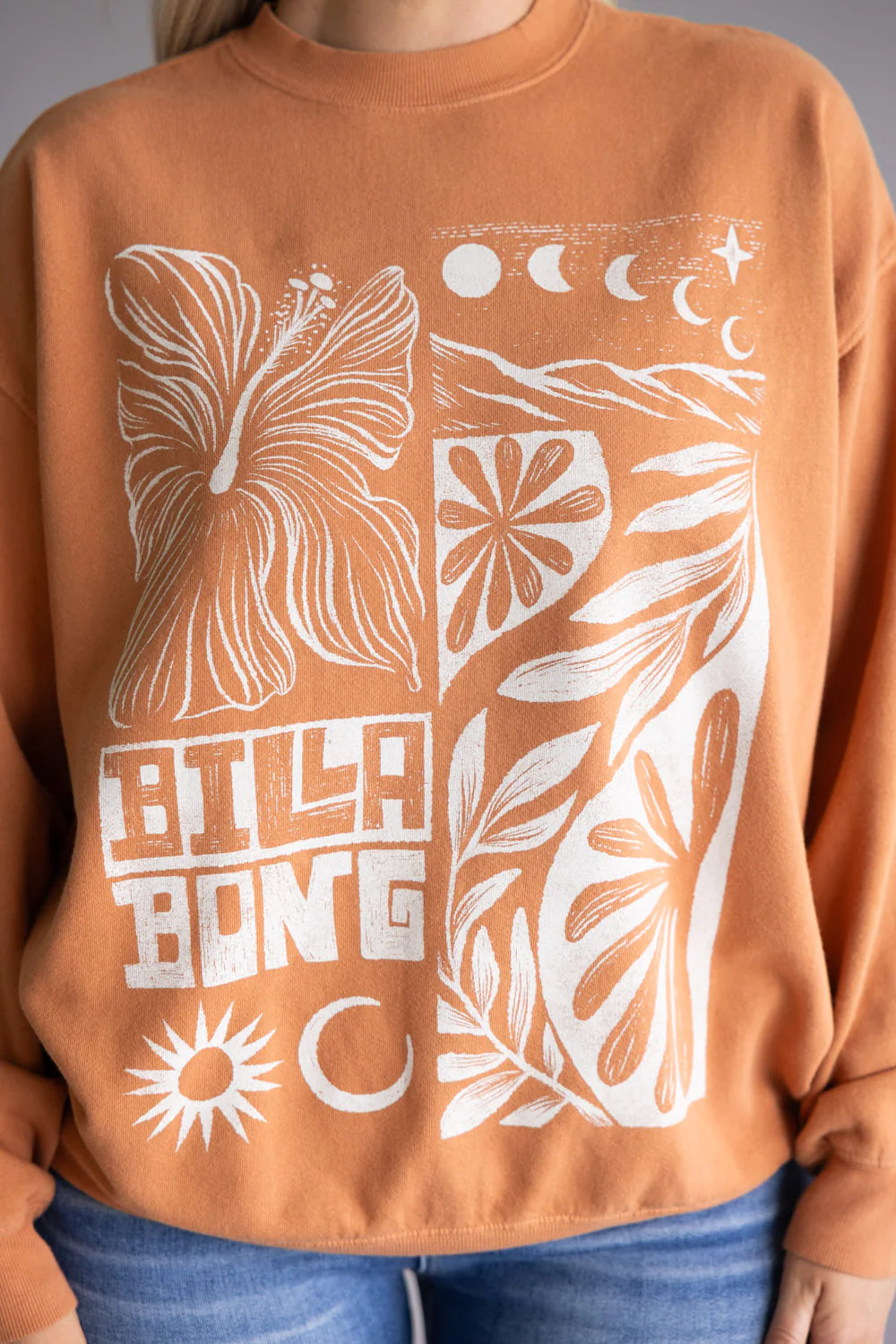 Billabong Ride In Crew Sweatshirt for Women in Orange | BL001578W-SBN - Image 4