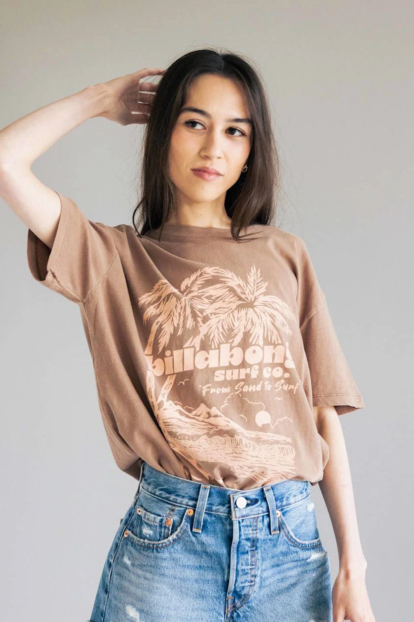 Billabong Sand to Surf T-Shirt for Women in Brown Stone  | BL000517W-BRST - Image 4