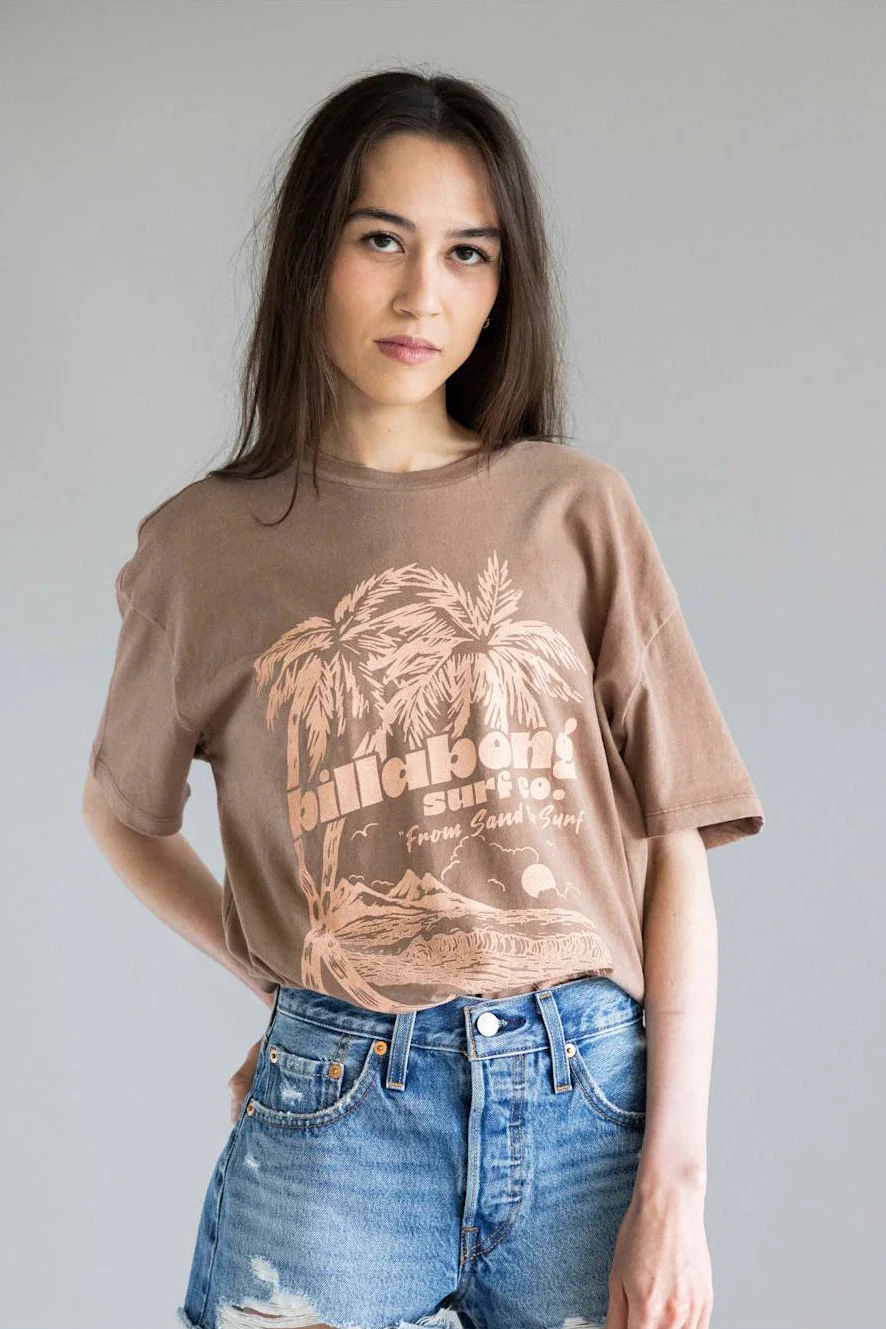 Billabong Sand to Surf T-Shirt for Women in Brown Stone  | BL000517W-BRST - Image 5