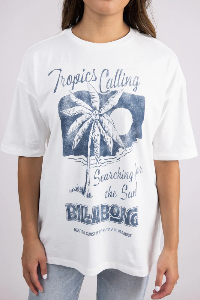 Billabong This Sun Time Oversized Graphic T-Shirt for Women in Salt Crystal | 24B353520-SCS - Image 3