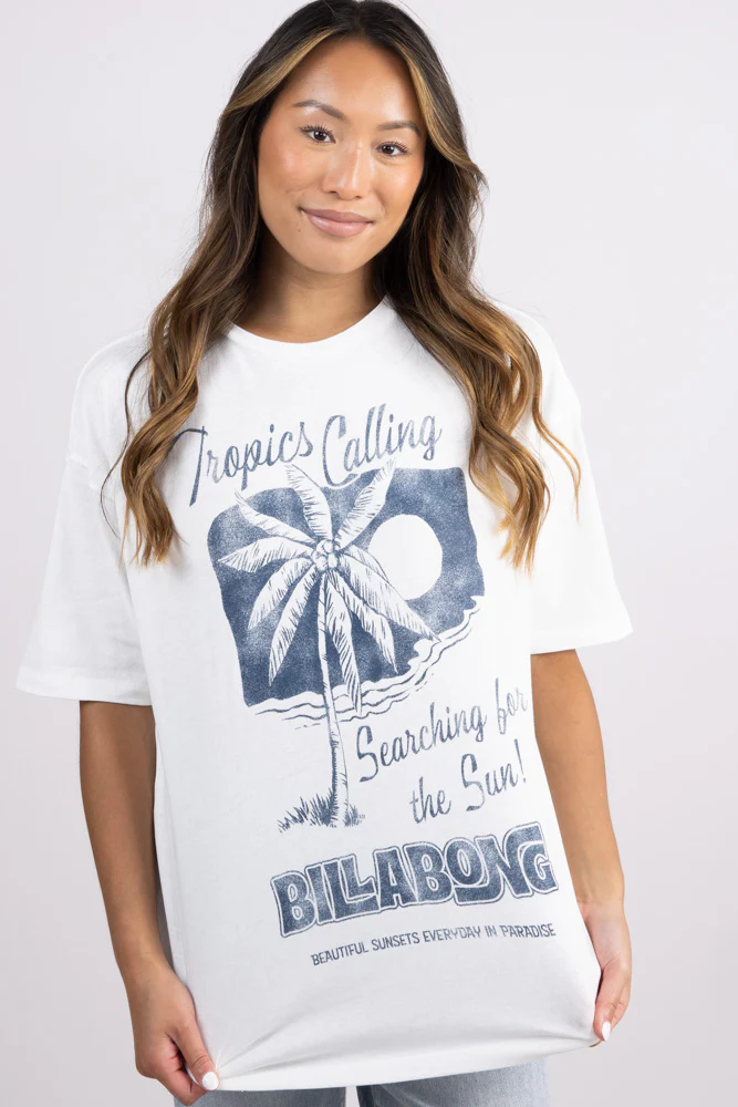 Billabong This Sun Time Oversized Graphic T-Shirt for Women in Salt Crystal | 24B353520-SCS - Image 4