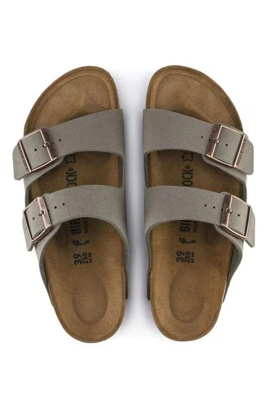 Birkenstock Arizona Birkibuc Sandals for Women in Stone | 151211 - Image 2