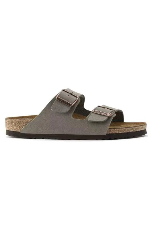 Birkenstock Arizona Birkibuc Sandals for Women in Stone | 151211 - Image 3