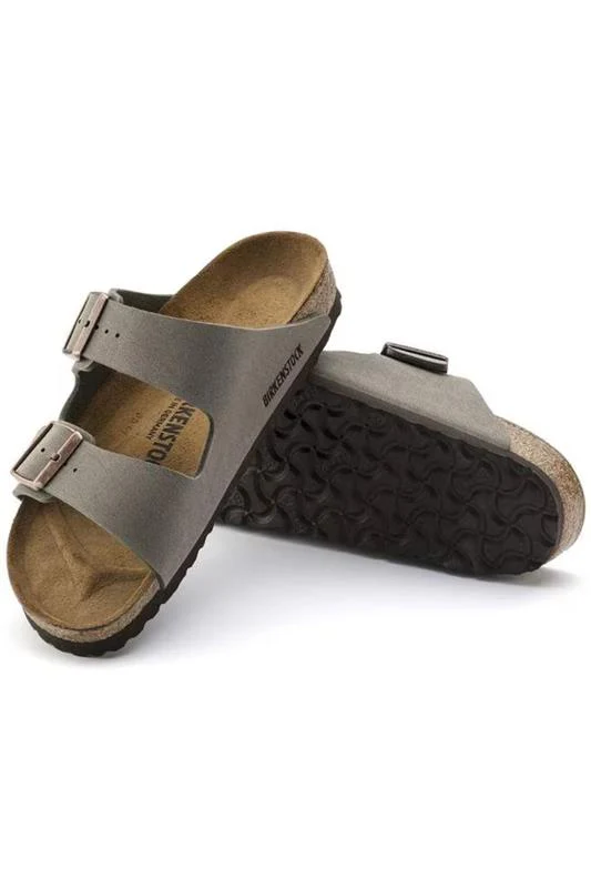 Birkenstock Arizona Birkibuc Sandals for Women in Stone | 151211 - Image 4