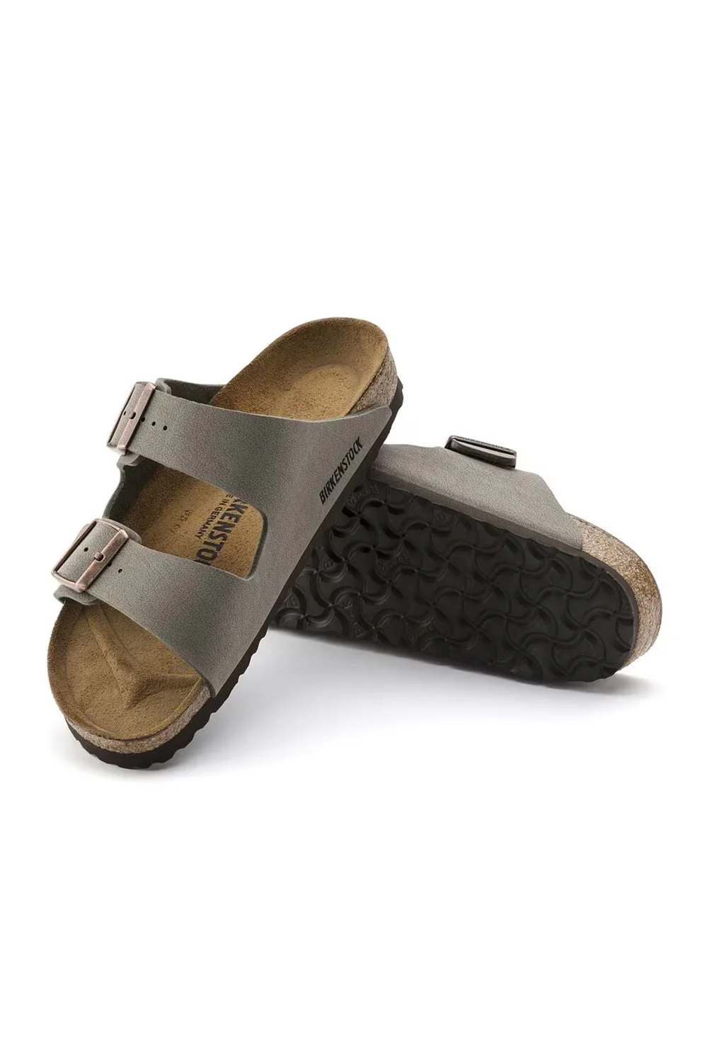 Birkenstock Arizona Birkibuc Sandals for Women in Stone | 151213 - Image 5