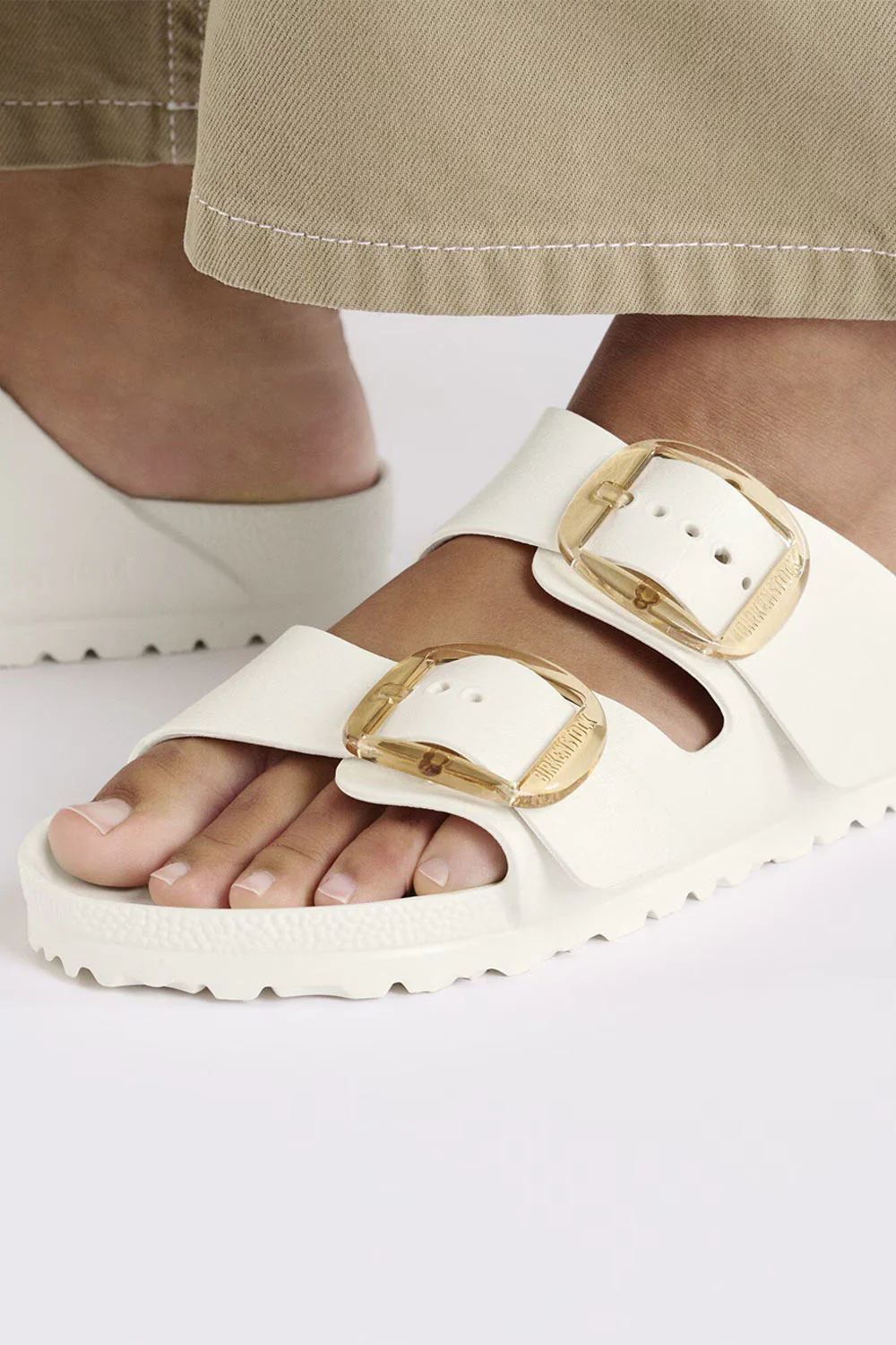 Birkenstock Arizona EVA Big Buckle Sandals for Women in Eggshell | 1029651 - Image 3