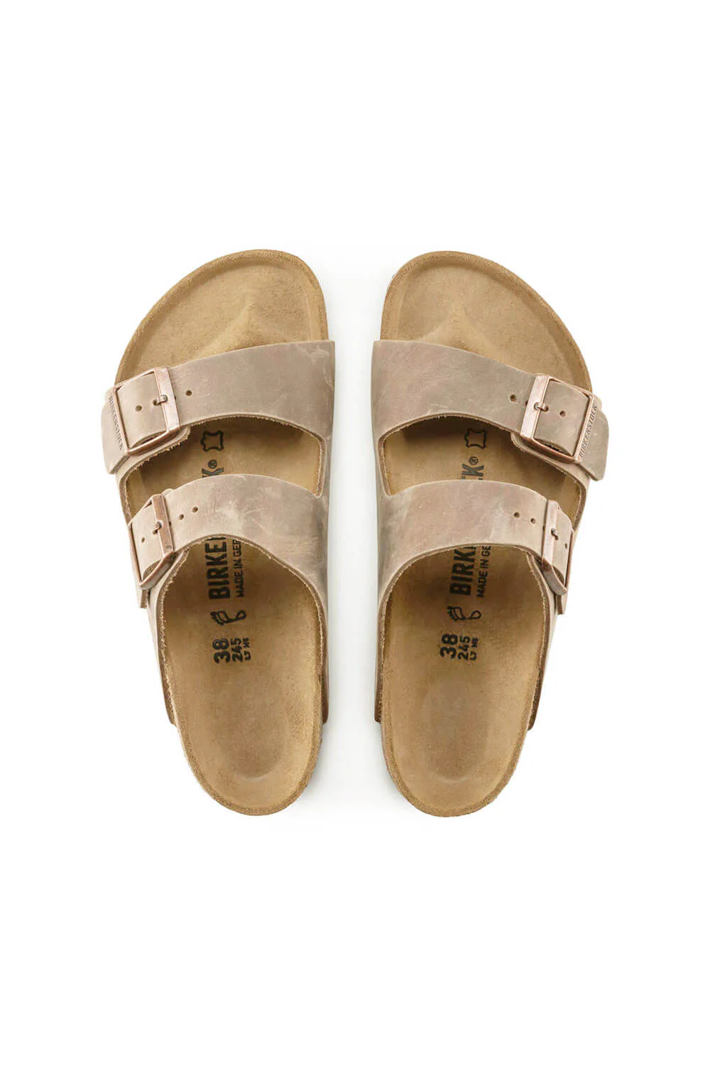 Birkenstock Arizona Oiled Leather Sandals for Men in Tobacco Brown | 352201 - Image 2