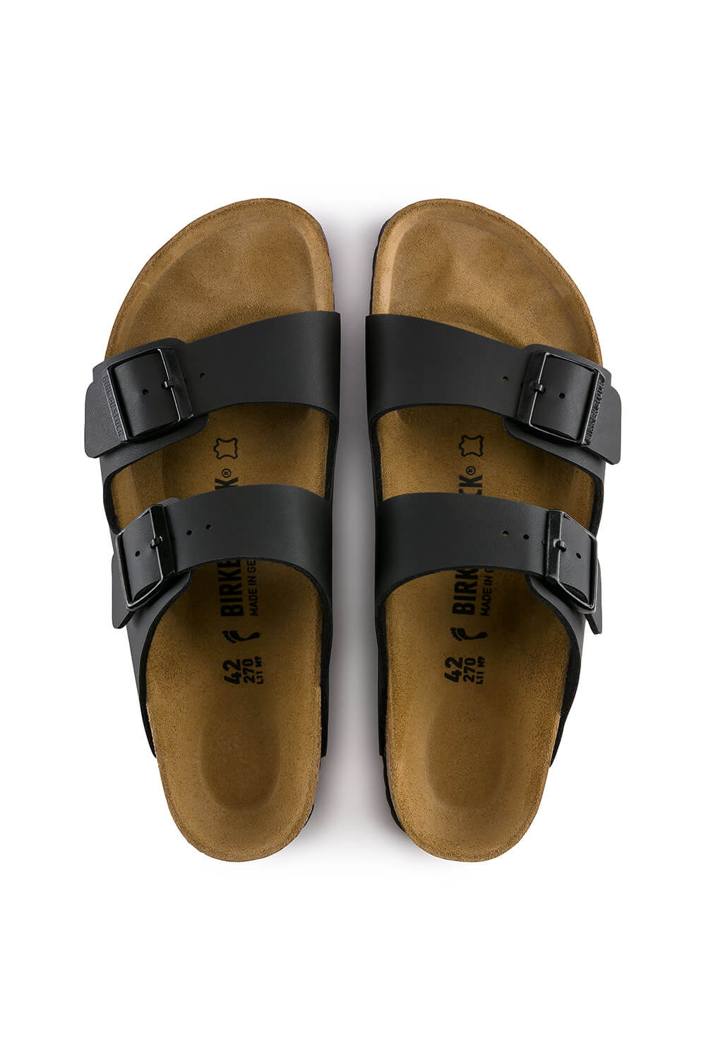 Birkenstock Arizona Birkibuc Sandals for Men in Black | 51791 - Image 6