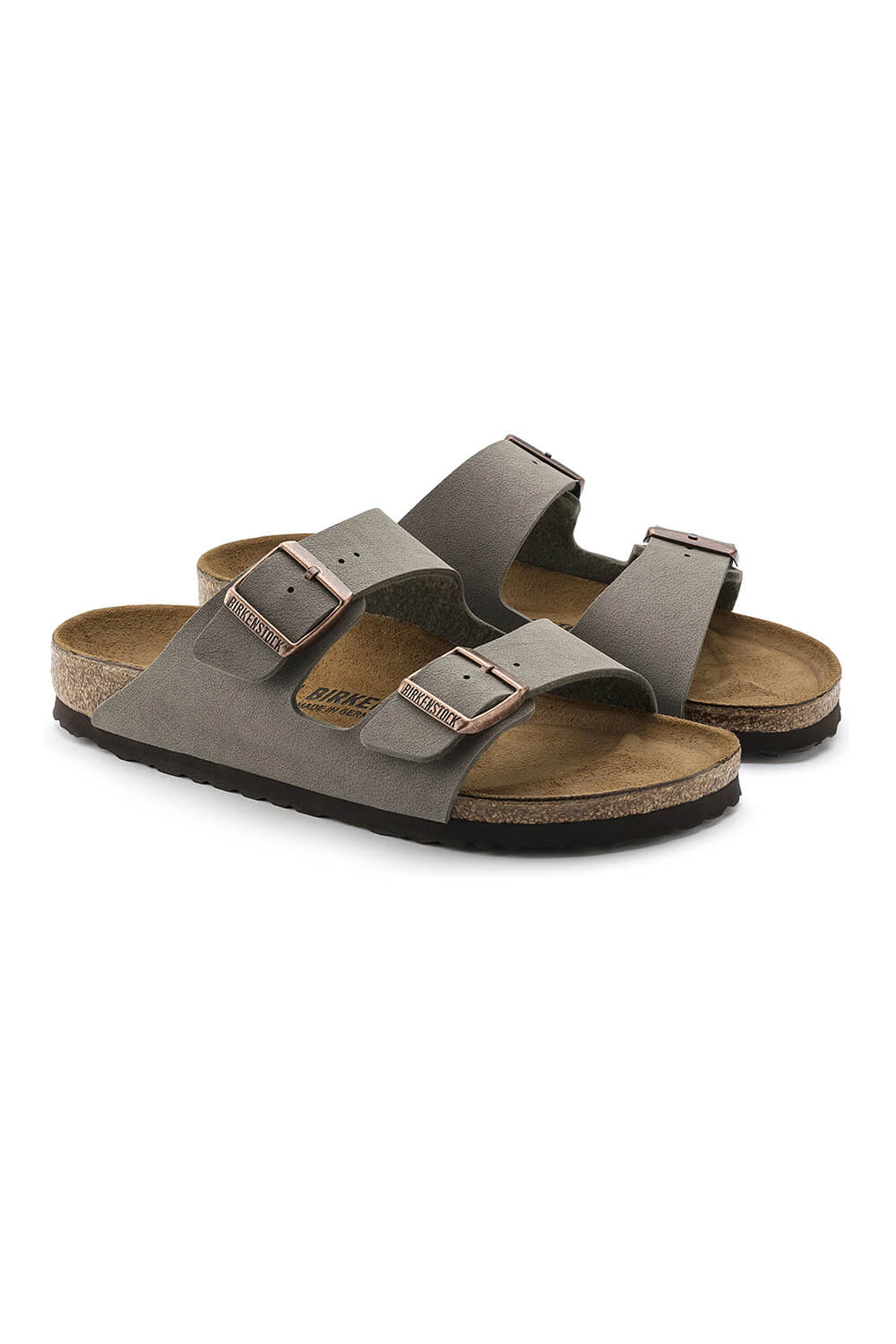 Birkenstock Arizona Birkibuc Sandals for Men in Stone | 151211-M - Image 2