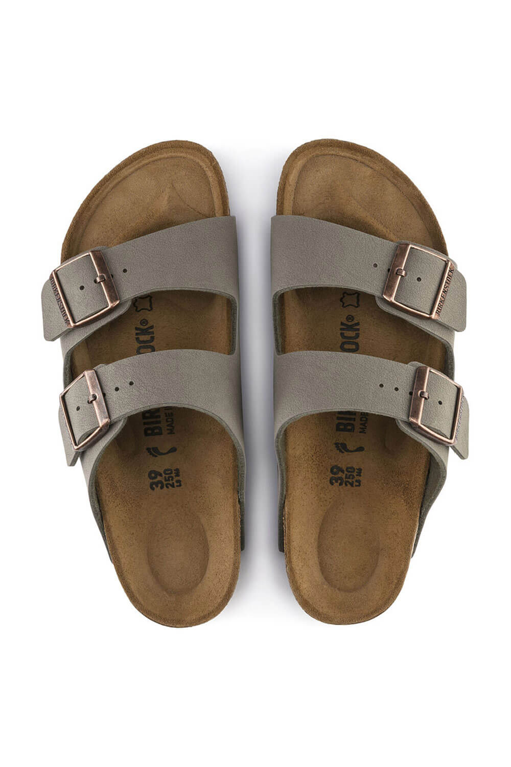 Birkenstock Arizona Birkibuc Sandals for Men in Stone | 151211-M - Image 4