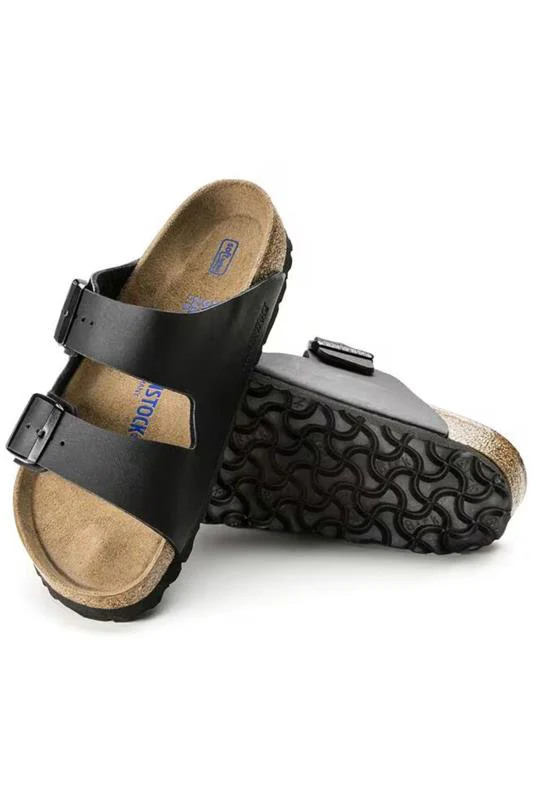 Birkenstock Arizona Soft Footbed Birko-Flor Sandals for Women in Black | 551251 - Image 3
