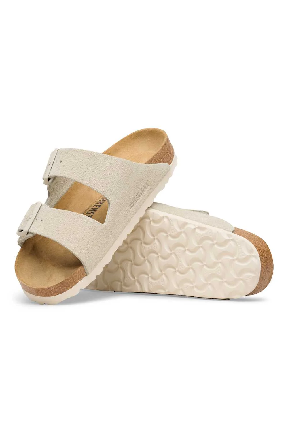 Birkenstock Arizona Suede Leather Sandals for Women in Oyster | 1031645 - Image 2