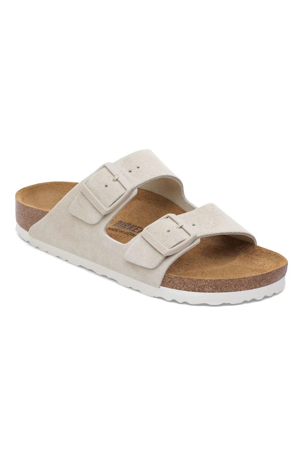 Birkenstock Arizona Suede Leather Sandals for Women in Oyster | 1031645 - Image 3