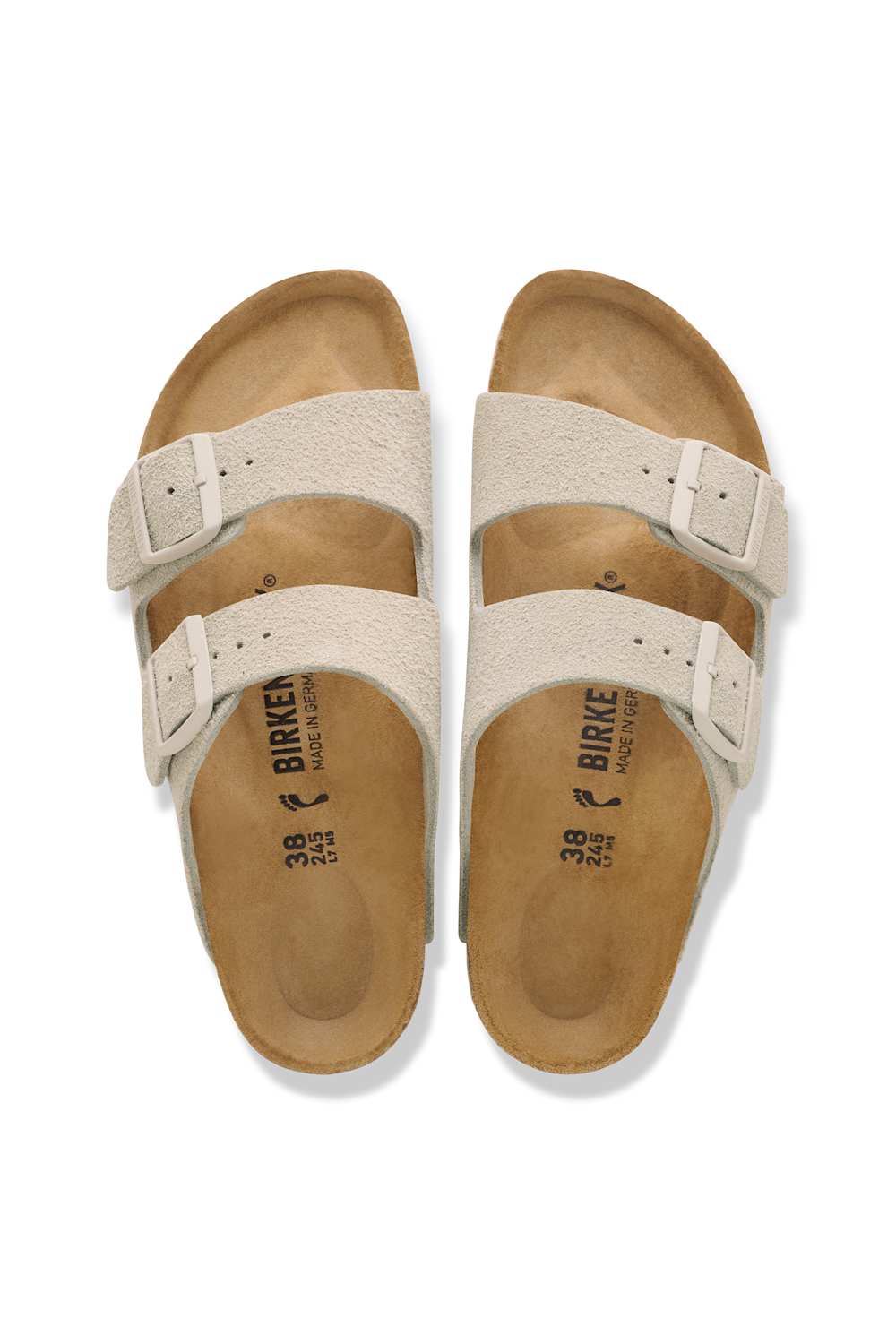 Birkenstock Arizona Suede Leather Sandals for Women in Oyster | 1031645 - Image 4
