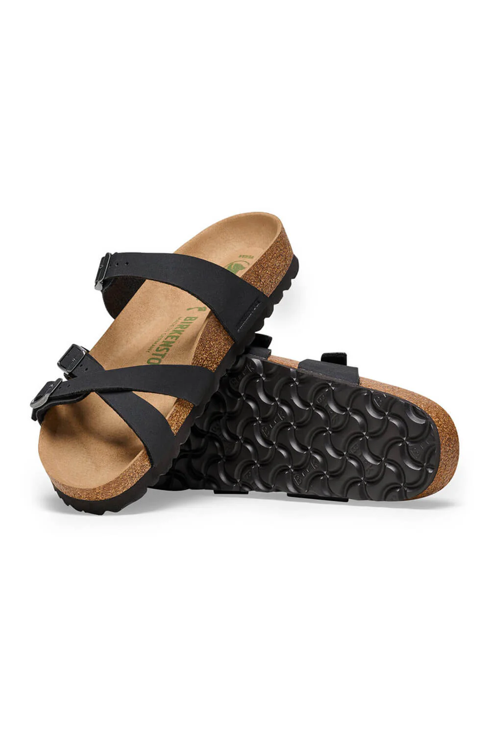 Birkenstock Franca Vegan Birkibuc Sandals for Women in Black | 1024985 - Image 3