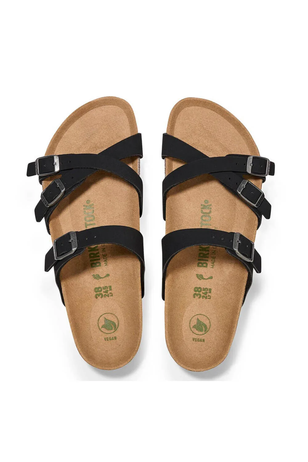 Birkenstock Franca Vegan Birkibuc Sandals for Women in Black | 1024985 - Image 4