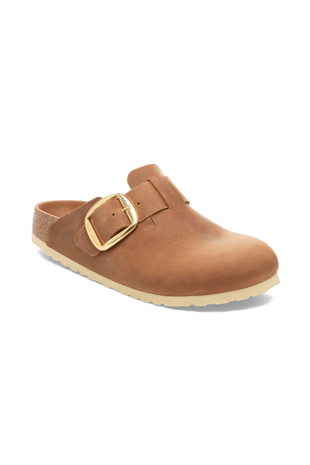 Birkenstock Boston Big Buckle Oiled Leather Clogs for Women in Cognac Brown | 1030446 - Image 3