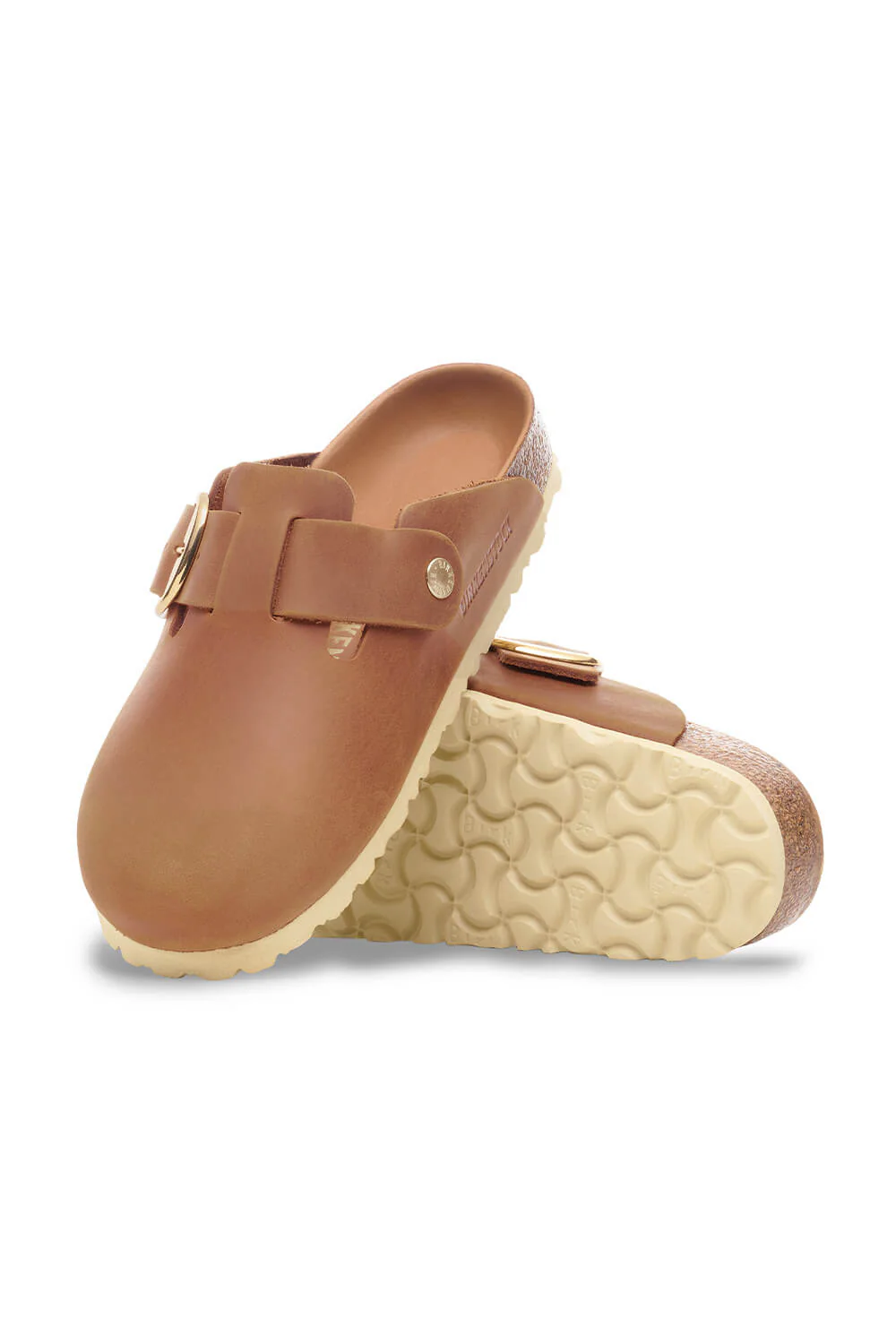 Birkenstock Boston Big Buckle Oiled Leather Clogs for Women in Cognac Brown | 1030446 - Image 4