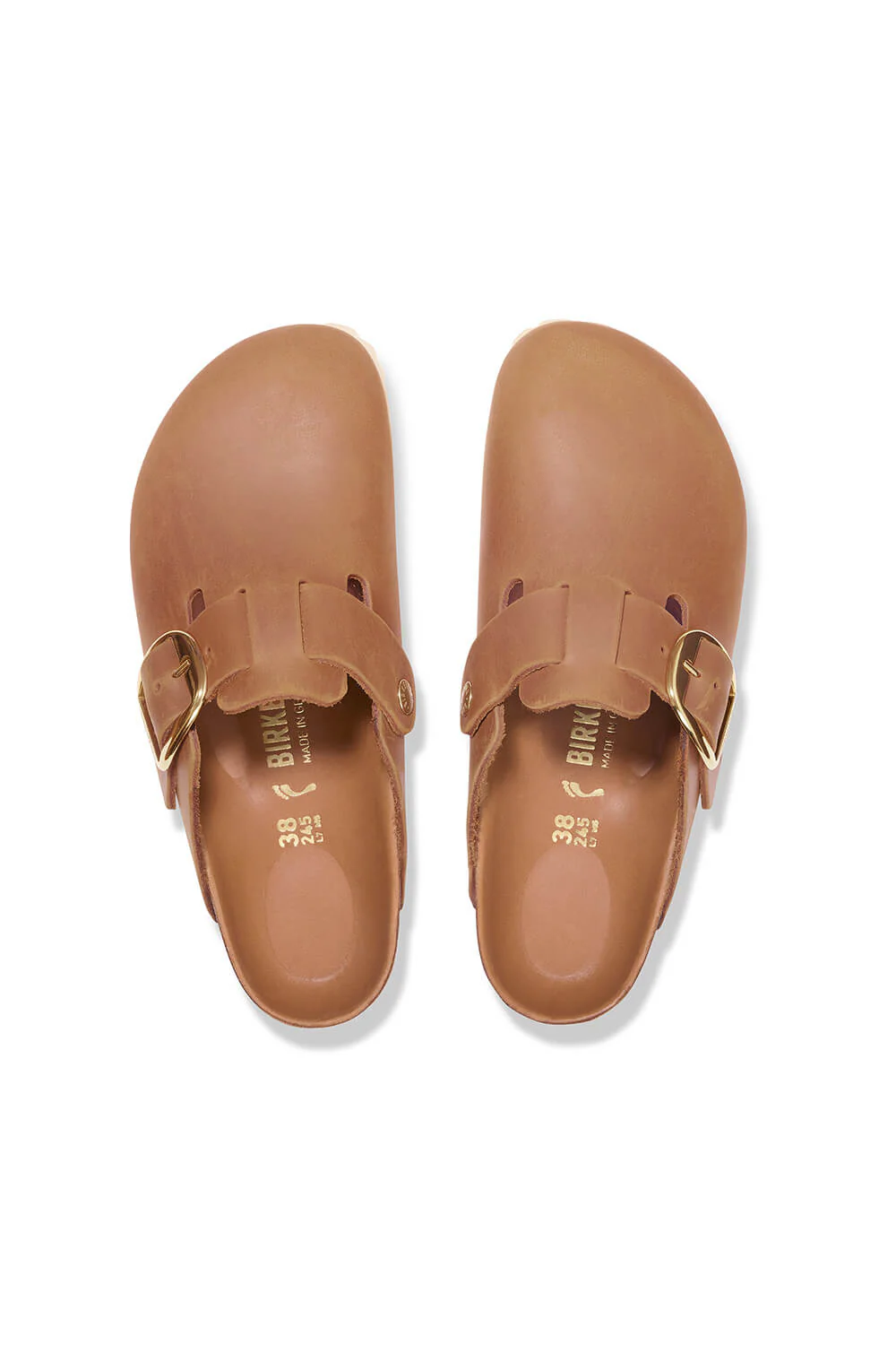Birkenstock Boston Big Buckle Oiled Leather Clogs for Women in Cognac Brown | 1030446 - Image 5