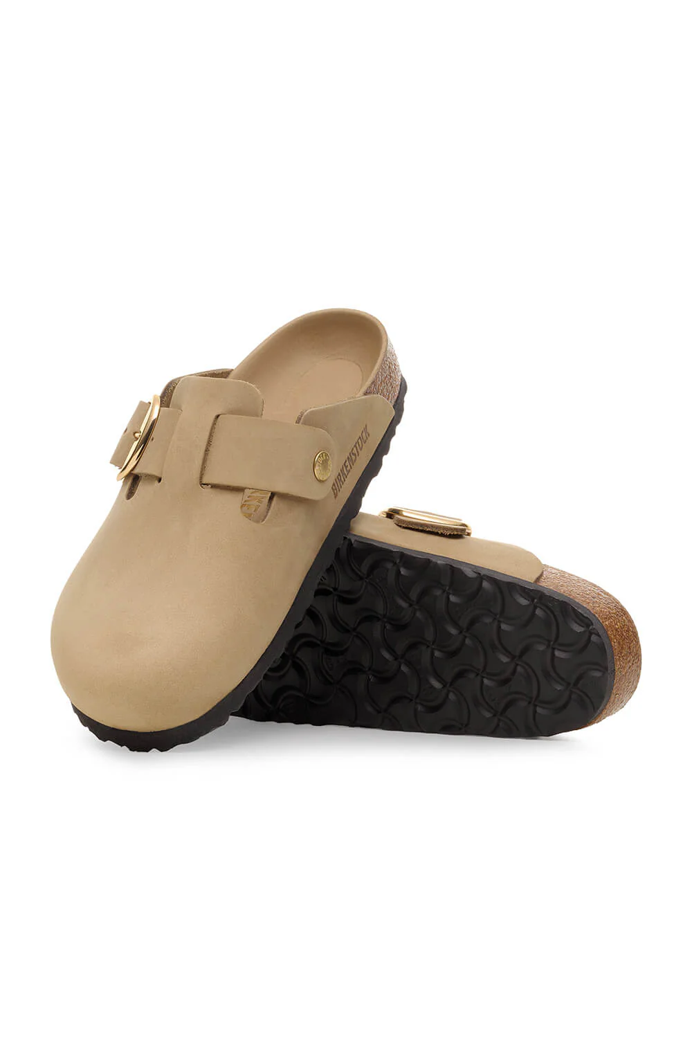 Birkenstock Boston Big Buckle Oiled Leather Clogs for Women in Tobacco Brown | 1030425 - Image 4