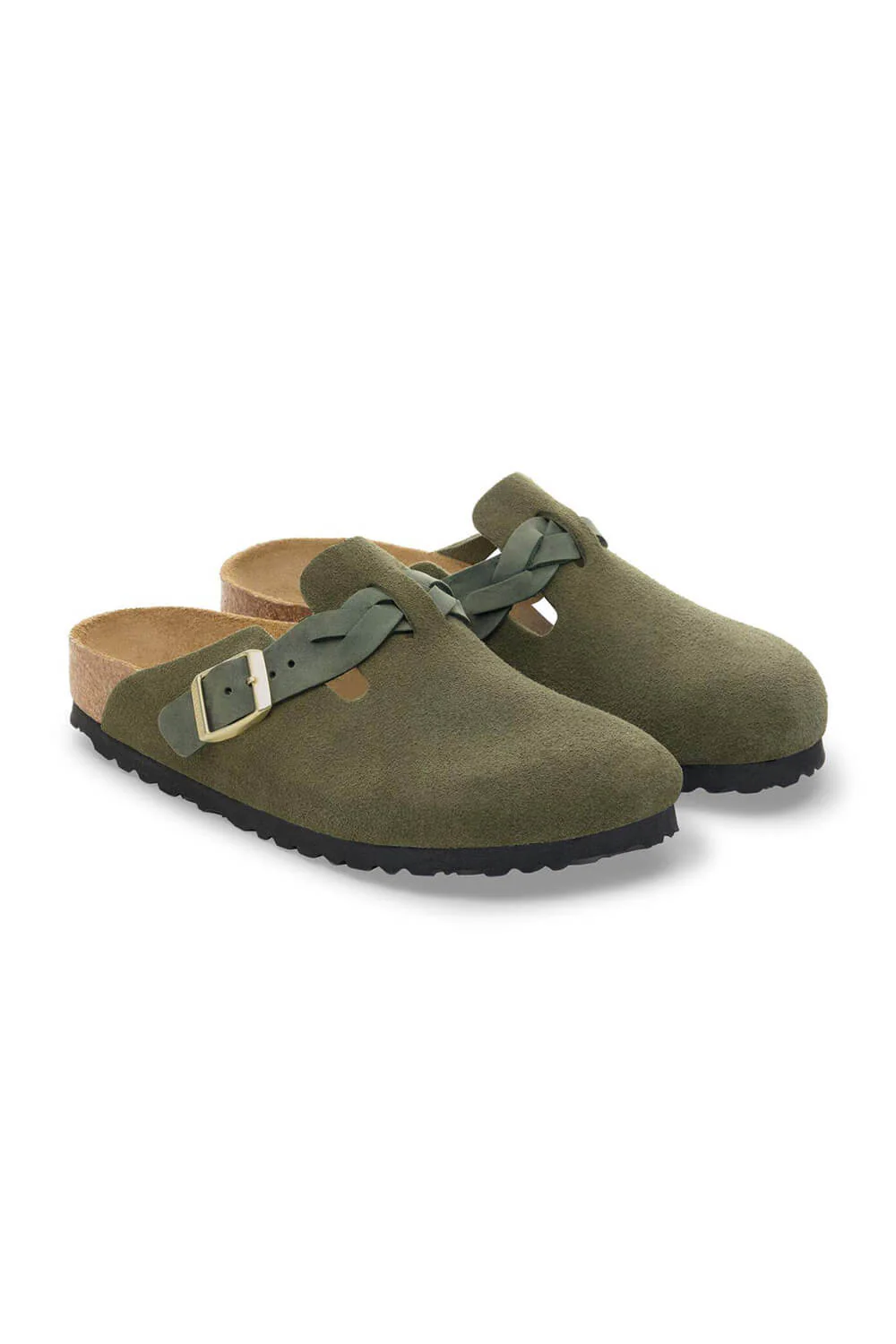 Birkenstock Boston Braided Suede Leather Clogs for Women - Image 4