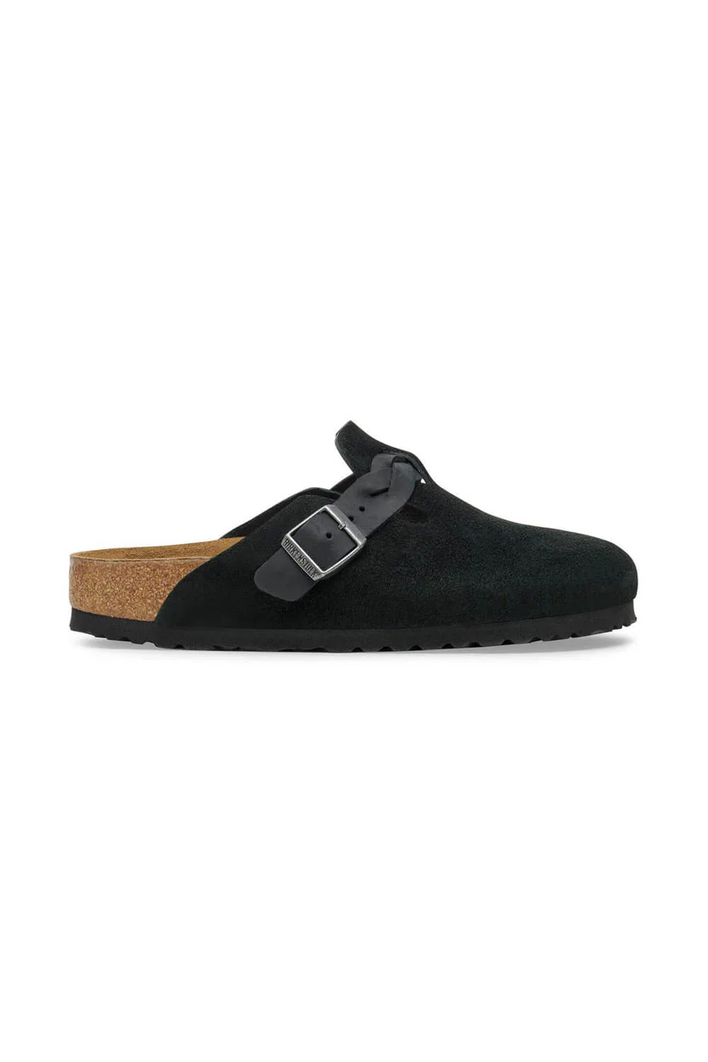 Birkenstock Boston Braided Suede Leather Clogs for Women in Black | 1030497 - Image 5