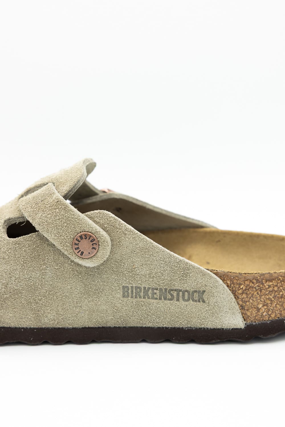 Birkenstock Boston Soft Footbed Suede Leather Clogs for Women in Taupe | 560771-W - Image 4
