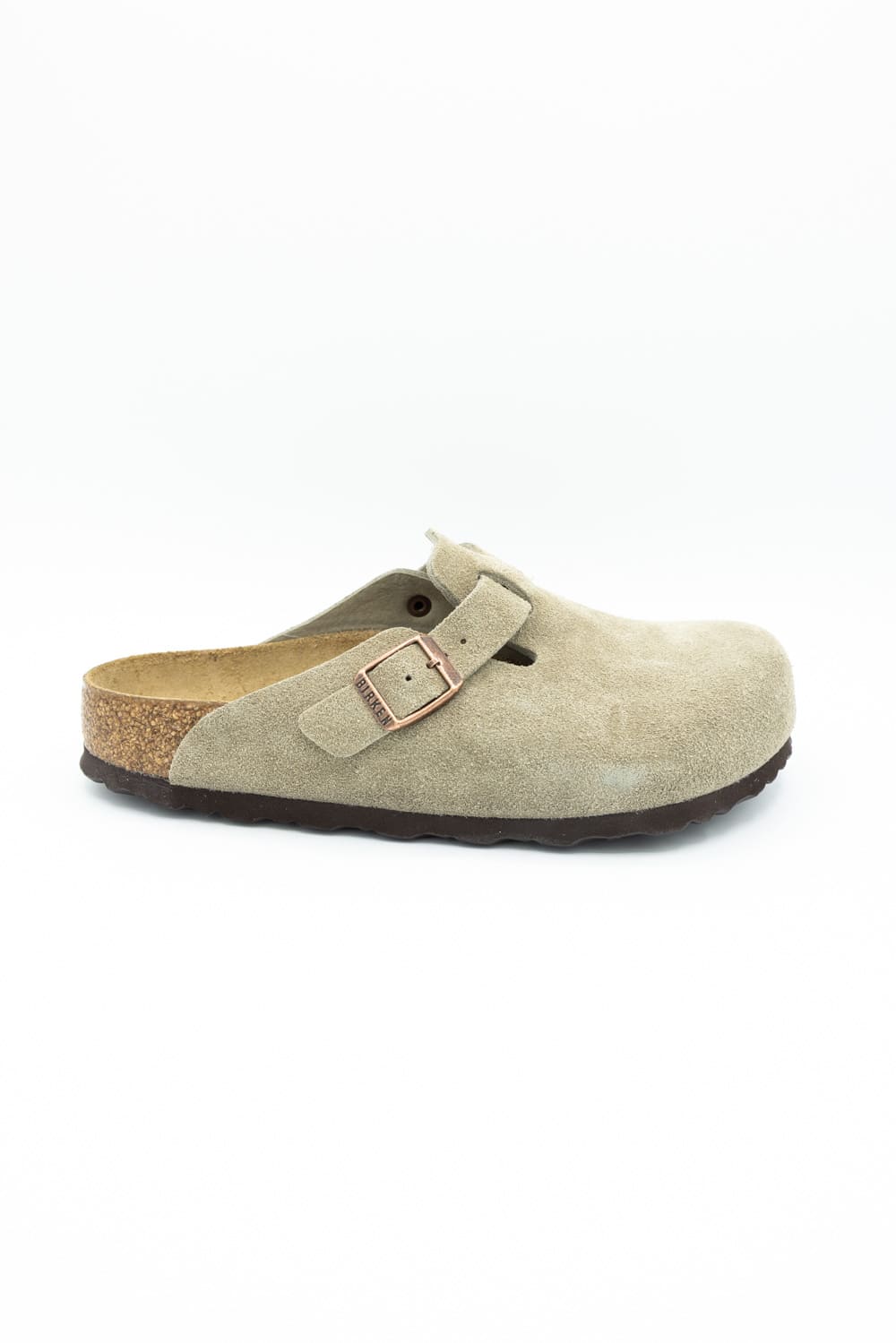 Birkenstock Boston Soft Footbed Suede Leather Clogs for Women in Taupe | 560771-W - Image 5