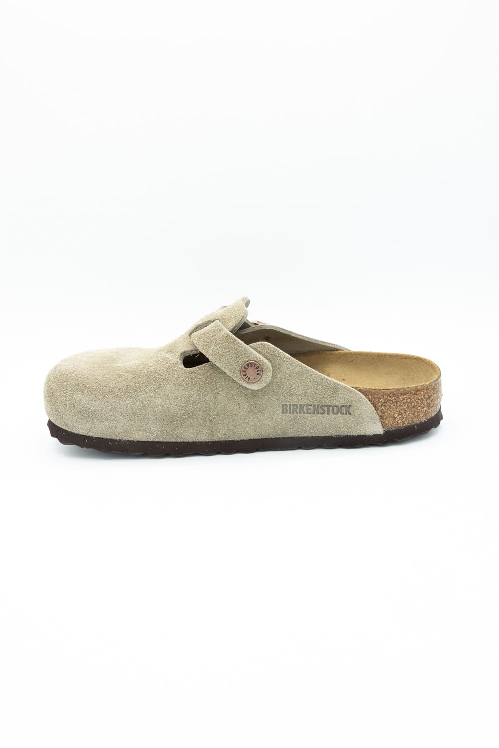 Birkenstock Boston Soft Footbed Suede Leather Clogs for Women in Taupe | 560771-W - Image 7