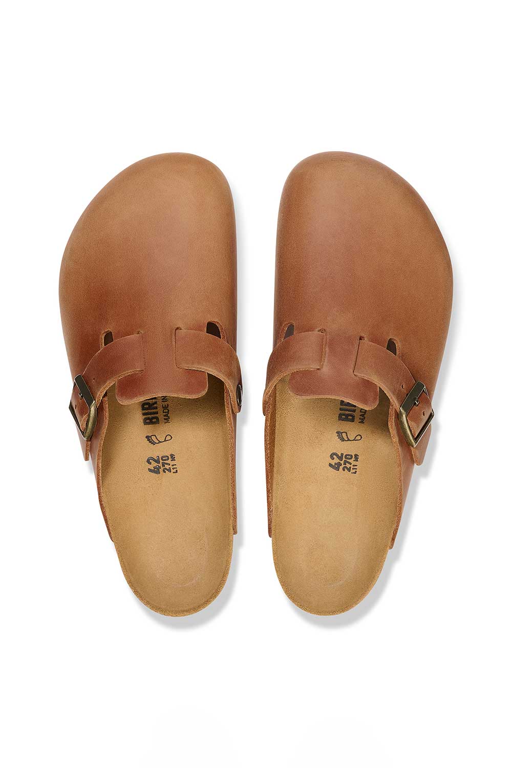 Birkenstock Boston Oiled Leather Clogs for Men in Cognac | 1028179 - Image 4