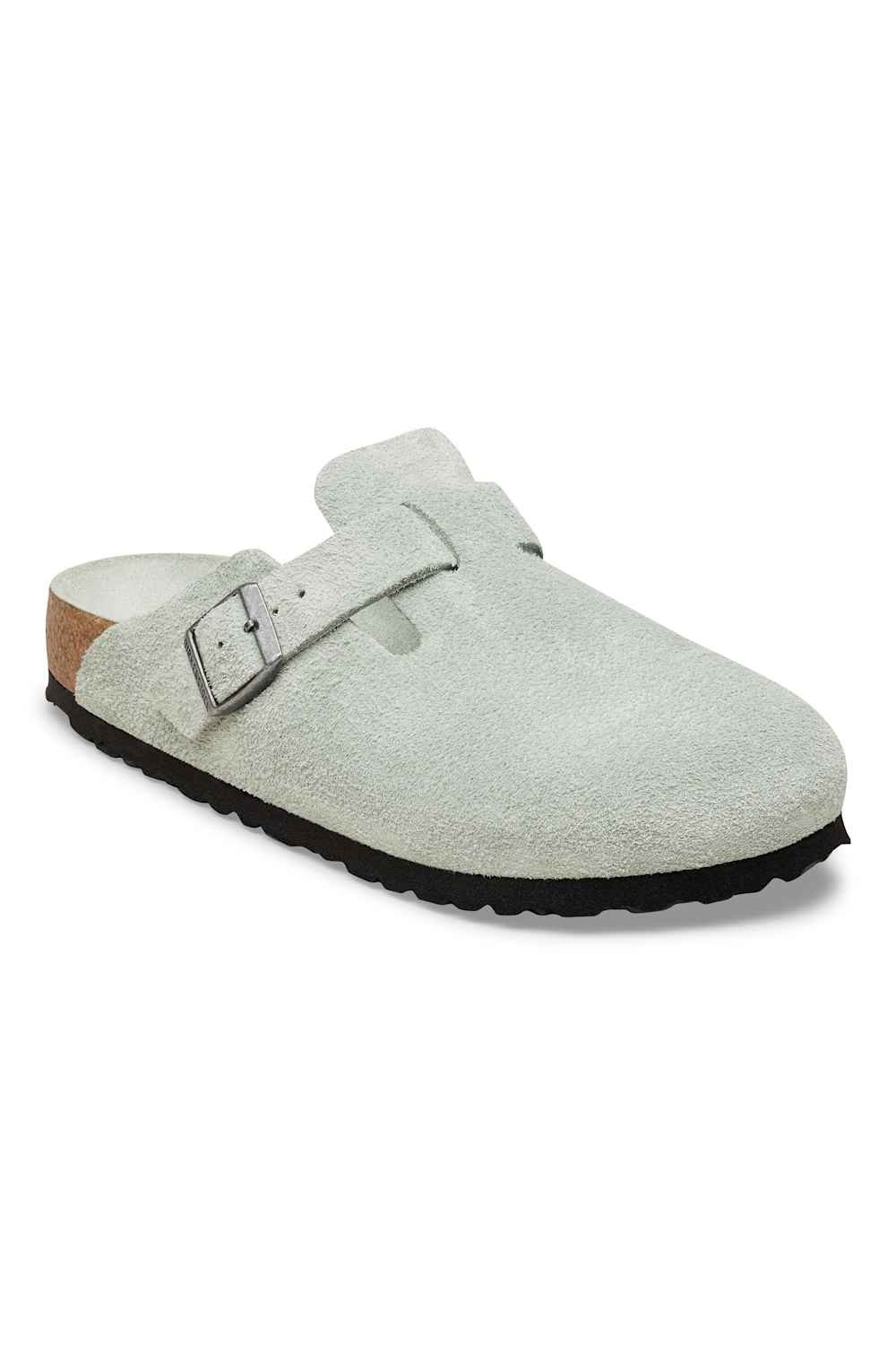 Birkenstock Boston Soft Footbed Clogs for Women in Pure Sage Tonal | 1031657 - Image 2
