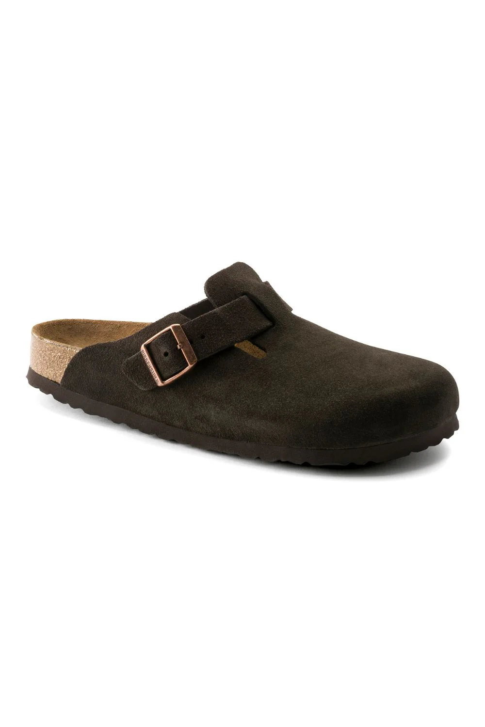 Birkenstock Boston Soft Footbed Suede Leather Clogs for Women in Mocha | 660461 - Image 3
